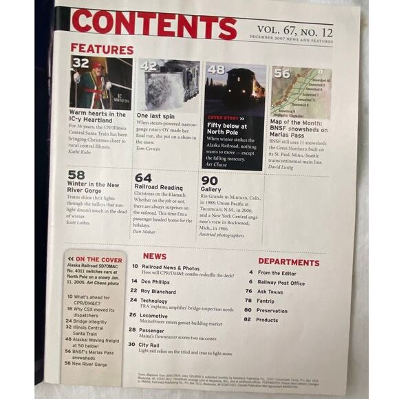 Lot 4 Trains Sept Oct Nov Dec 2007 Magazine Special Holiday Issue Railroad - Picture 10 of 11
